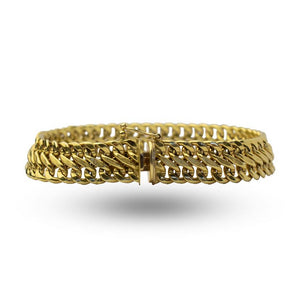 18kt Yellow Gold Flat Fancy Link Bracelet