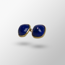 Load image into Gallery viewer, 14kt Yellow Gold Lapis Lazuli Ear Studs
