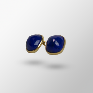 14kt Yellow Gold Lapis Lazuli Ear Studs