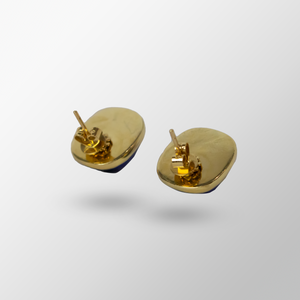 14kt Yellow Gold Lapis Lazuli Ear Studs