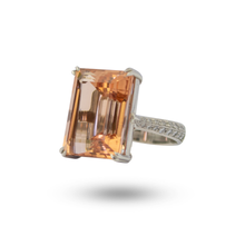 Load image into Gallery viewer, Platinum  Morganite and Diamond Ring
