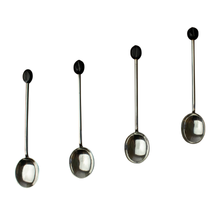 Load image into Gallery viewer, English Sterling Demitasse Spoons With Bakelite Coffee Bean Finials
