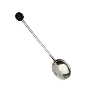 English Sterling Demitasse Spoons With Bakelite Coffee Bean Finials