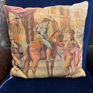 DC0125 Vintage Needlepoint Cushion (2 Musketeers and a Horse)