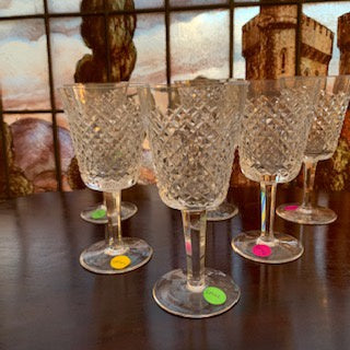 GP0121 Set of 6 Waterford Wine Glasses in the Alana Pattern - Antiques and Possibilities