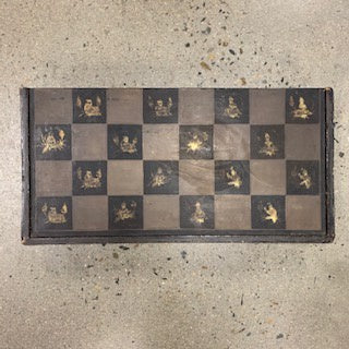 CU0202 Hand Painted Chess and Backgammon Board