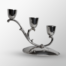 Load image into Gallery viewer, Pair of Sterling Candle Holders with Three Arms
