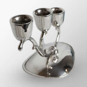 Pair of Sterling Candle Holders with Three Arms