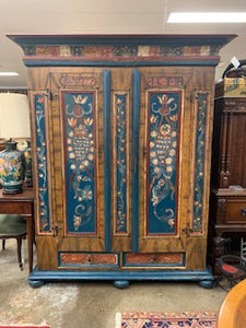 FC0089 Late 18th C. Dutch Hand Painted Pine Wardrobe