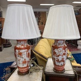 LT0006 Pair of Late Meiji Period Porcelain Lamps - Antiques and Possibilities
