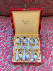 SF0401 Set of 6 Mid Century Swedish Teaspoons in Original Box