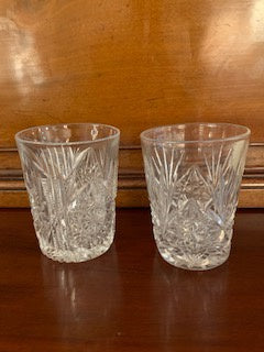 GP0144 A Pair Of Cut Crystal Mismatched Whisky Tumblers