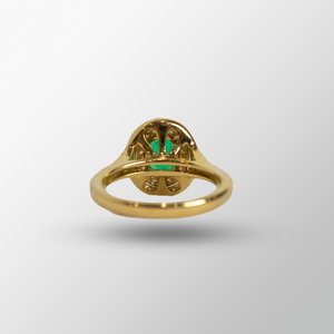 14k Yellow Gold Emerald & Diamond Ring - Sold