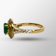 Load image into Gallery viewer, 14k Yellow Gold Emerald &amp; Diamond Ring - Sold
