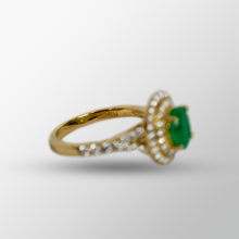 Load image into Gallery viewer, 14k Yellow Gold Emerald &amp; Diamond Ring
