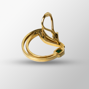 14kt Yellow Gold Emerald Earrings