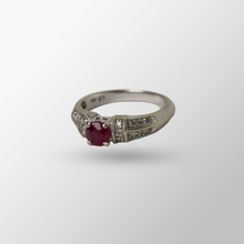 Load image into Gallery viewer, 14kt White Gold Ruby and Diamond Ring
